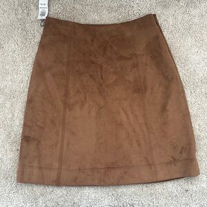 ARITZIA BABATON Modern Mini Skirt Dark Camel suede